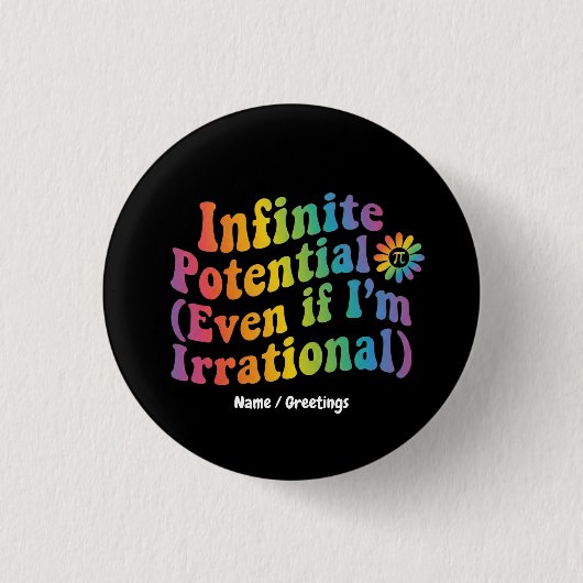 Retro Oneindig Potentieel Irrationele Pi-dag Wisku Ronde Button 3,2 Cm (Voorkant)