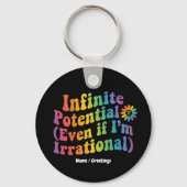 Retro Oneindig Potentieel Irrationele Pi Dag Wisku Sleutelhanger (Voorkant)