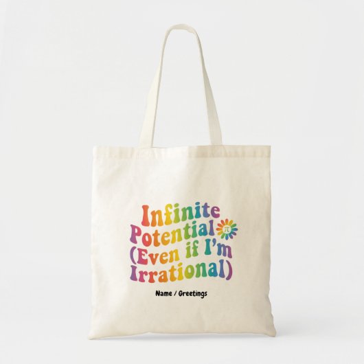 Retro Oneindig Potentieel Irrationele Pi-dag Wisku Tote Bag (Voorkant)