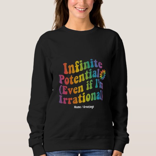 Retro Oneindig Potentieel Irrationele Pi Dag Wisku Trui (Voorkant)