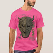 Retro Oni Cyberpunk Samurai Arts voor Bushido Warr T-shirt (Voorkant)