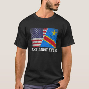 Retro ons Congo vlag Beste tante ooit Moederdag T-shirt