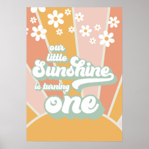 Retro Ons Kleine Zonneschijn Is Eén Verjaardagsban Poster
