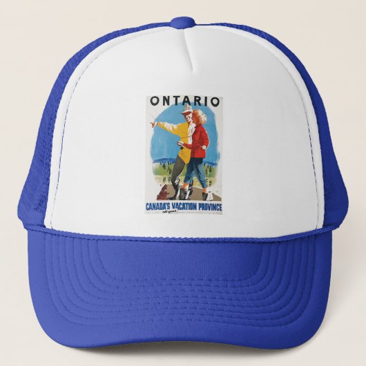 Retro Ontario Travel Poster Trucker Pet (Voorkant)