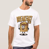Retro Ontbijt Club Pancake Stack | Funny Foodie T-shirt (Voorkant)