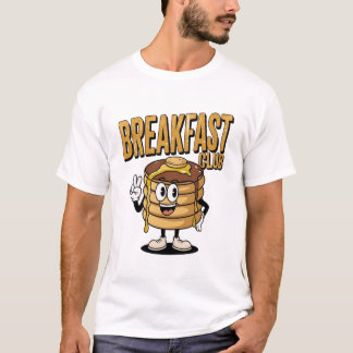 Retro Ontbijt Club Pancake Stack | Funny Foodie T-shirt
