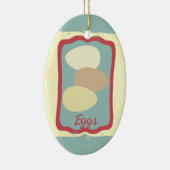 Retro ontbijt eten icoon eieren Kerst ornament (Rechts)