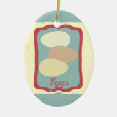 Retro ontbijt eten icoon eieren Kerst ornament (Voorkant)