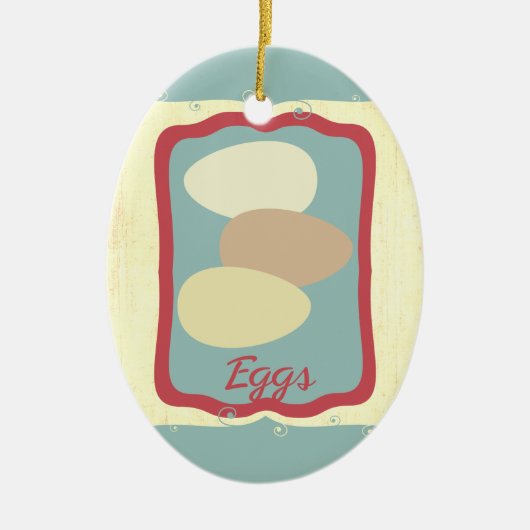 Retro ontbijt eten icoon eieren Kerst ornament (Voorkant)