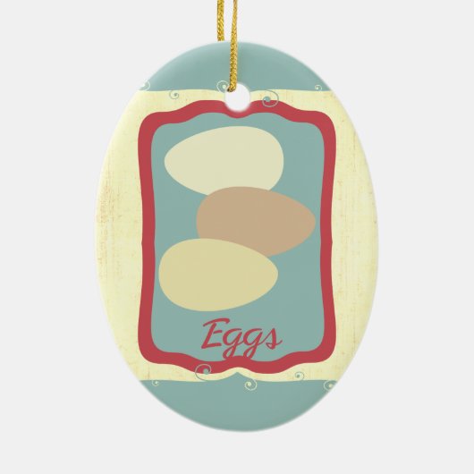 Retro ontbijt eten icoon eieren Kerst ornament (Achterkant)