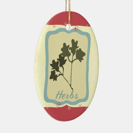 Retro ontbijt eten icoon kruiden Kerst ornament (Rechts)