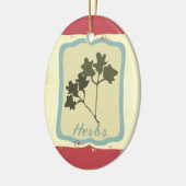 Retro ontbijt eten icoon kruiden Kerst ornament (Links)