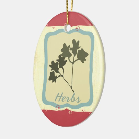 Retro ontbijt eten icoon kruiden Kerst ornament (Links)