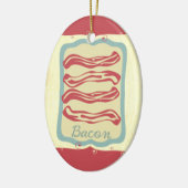 Retro ontbijt eten pictogram spek Kerst ornament (Links)
