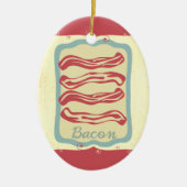 Retro ontbijt eten pictogram spek Kerst ornament (Voorkant)
