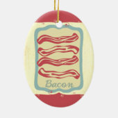 Retro ontbijt eten pictogram spek Kerst ornament (Achterkant)