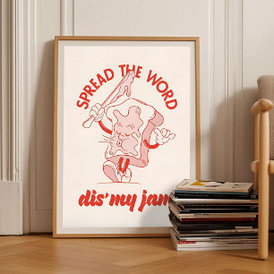 Retro Ontbijt Print Vintage Koffie Illustratie