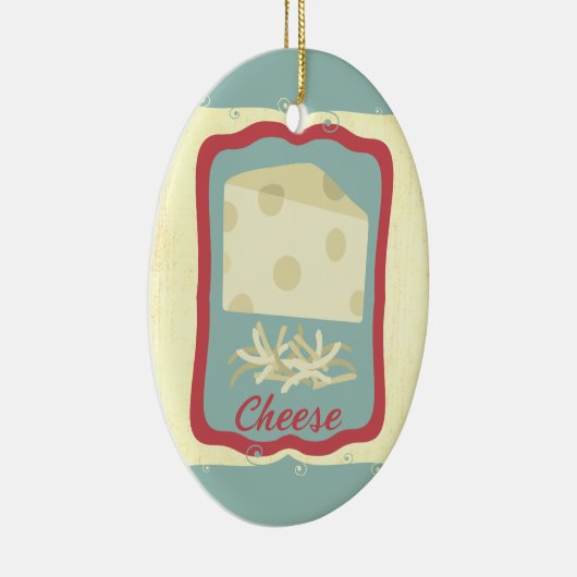 Retro ontbijt Zwitserse kaas Kerst ornament (Rechts)