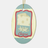 Retro ontbijt Zwitserse kaas Kerst ornament (Links)