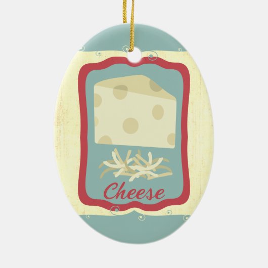 Retro ontbijt Zwitserse kaas Kerst ornament (Achterkant)