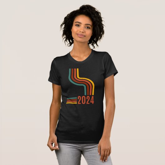 Retro ontwerp 2024 t-shirt (Voorkant volledig)