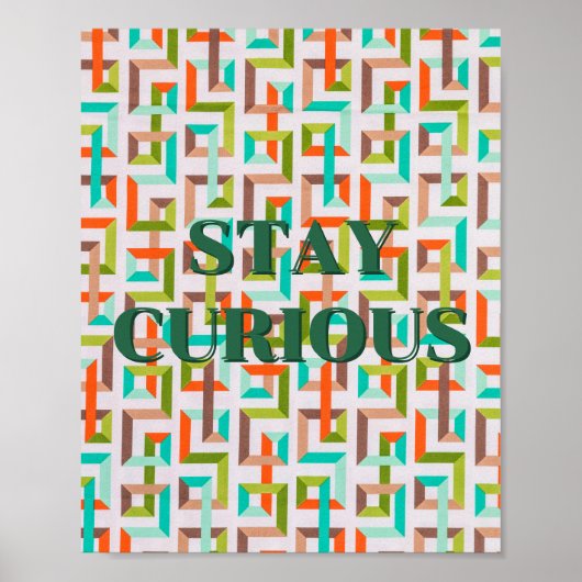 Retro ontwerp, blijf nieuwsgierig poster (Voorkant)