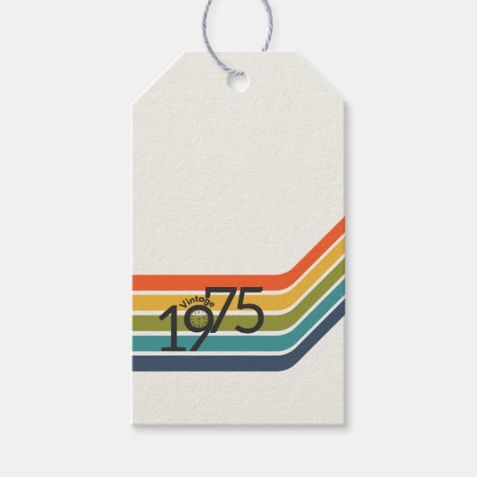 Retro ontwerp cadeautags uit 1975 cadeaulabel (Voorkant)