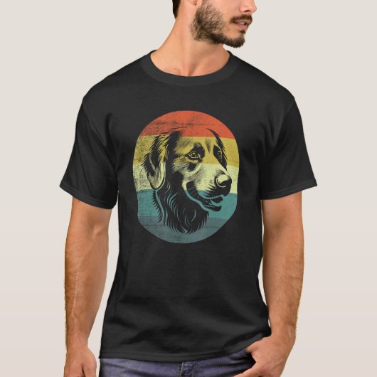 Retro ontwerp gouden retriever hond t-shirt (Voorkant)