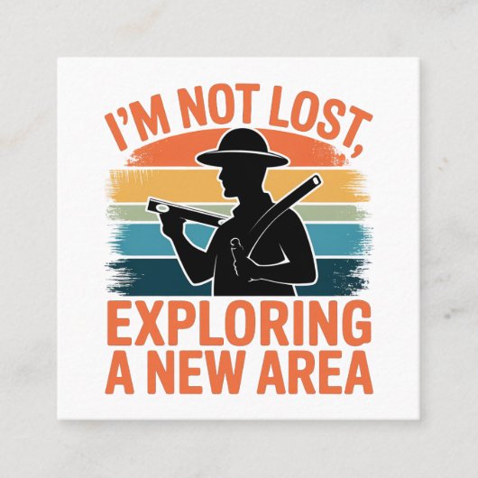 Retro  Ontwerp Grappig gezegde Surveyor cadeau Vierkante Visitekaartje (Voorkant)