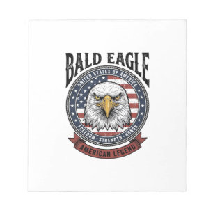 Retro ontwerp met Amerikaanse zeearend en patriott Notitieblok