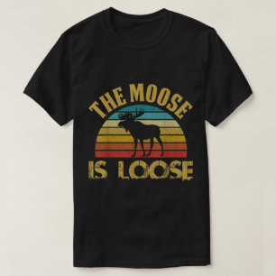 Retro ontwerp met loslopende eland t-shirt
