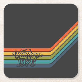 Retro ontwerp papier coaster uit 1976 kartonnen onderzetters
