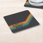 Retro ontwerp papier coaster uit 1976 kartonnen onderzetters (Schuin)