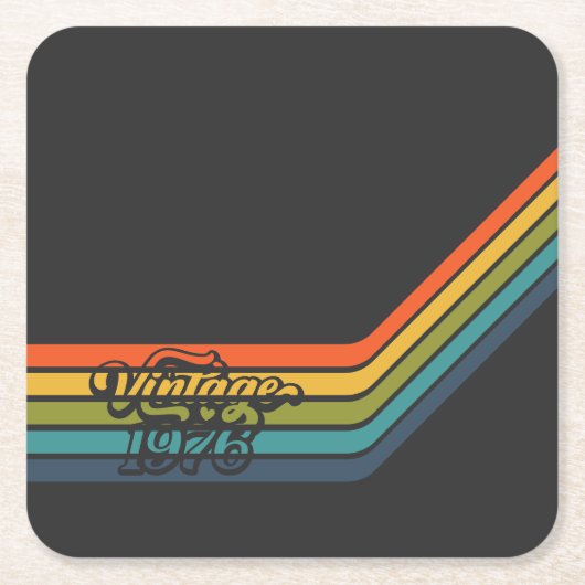 Retro ontwerp papier coaster uit 1976 kartonnen onderzetters (Voorkant)