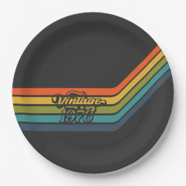 Retro ontwerp papieren borden uit 1976 bordje
