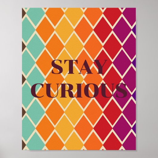 Retro ontwerp, STAY CURIOUS Poster (Voorkant)