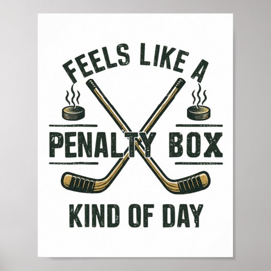 Retro ontwerp strafbox humeur hockey dag grafisch poster (Voorkant)