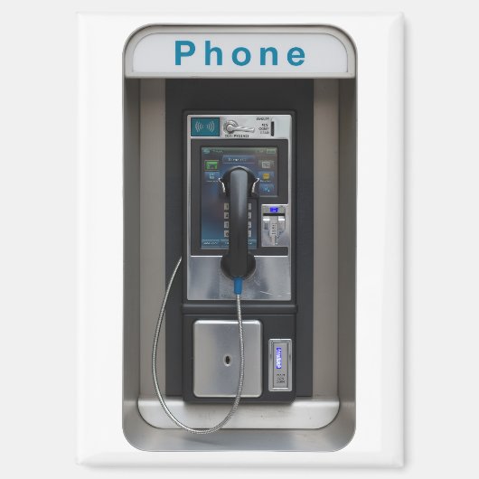 Retro ontwerp van betaaltelefoon, kunst van vintag magneet (Voorkant)