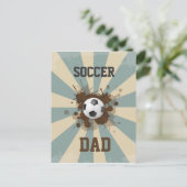 Retro Ontwerp van de Papa van het voetbal Briefkaart (Staand voorkant)