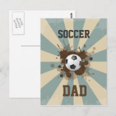 Retro Ontwerp van de Papa van het voetbal Briefkaart (Voorkant / Achterkant)