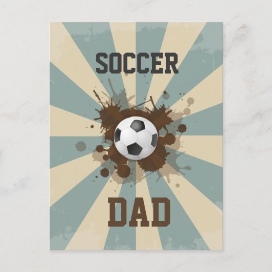 Retro Ontwerp van de Papa van het voetbal Briefkaart (Voorkant)