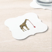 Retro ontwerp van drinkriet met giraffe Vector_1 Kartonnen Onderzetters (Gekanteld)