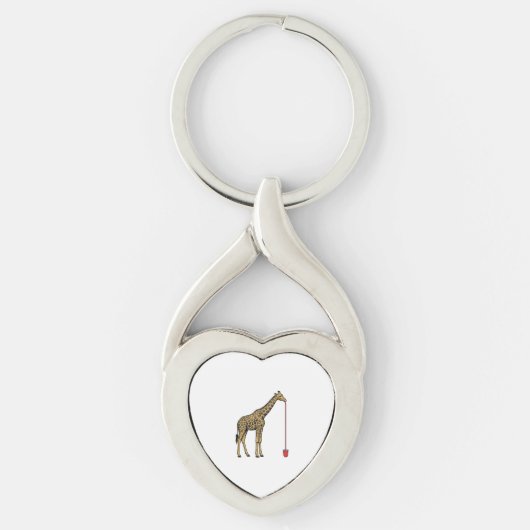 Retro ontwerp van drinkrietje met giraffe Vector_1 Sleutelhanger (Voorkant)