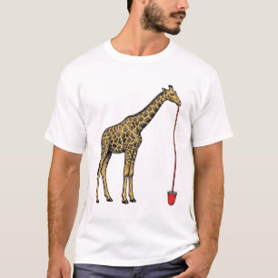Retro ontwerp van drinkrietje met giraffe Vector_1 T-shirt