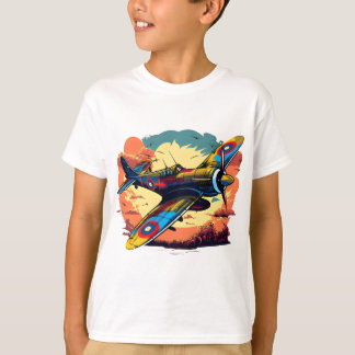 Retro ontwerp van gevechtsvliegtuigen t-shirt