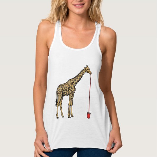 Retro ontwerp van rietje met giraffe Vector_1 Tanktop (Voorkant)