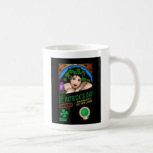 Retro ontwerp voor St. Patrick's Day met Iers meis Koffiemok