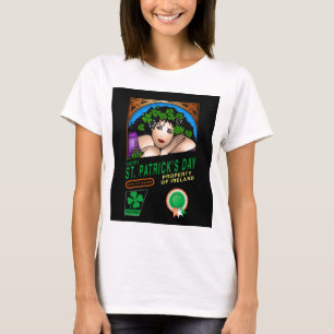 Retro ontwerp voor St. Patrick's Day met Iers meis T-shirt