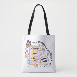 Retro-ontwerpangst positiviteit tote bag
