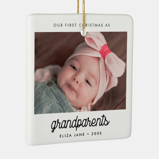 Retro Onze eerste kerst als grootouders Foto Keramisch Ornament (Rechts)